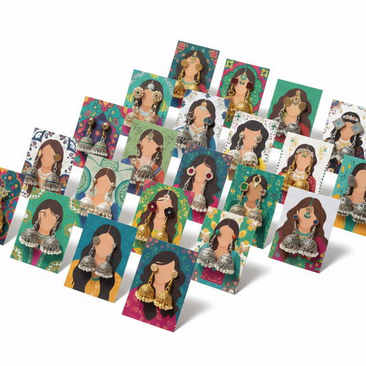 Earrings Eidi Cards Pack of 27 - Eid Gift Presentation Cards Click to buy