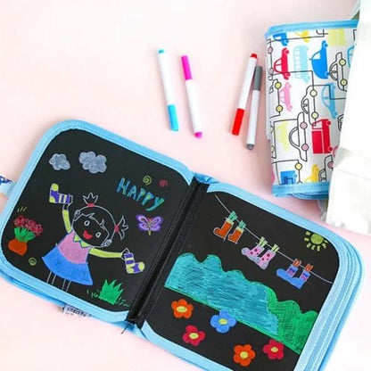 Erasable and Reusable Doodle Magic Blackboard Book for Kids Click to buy