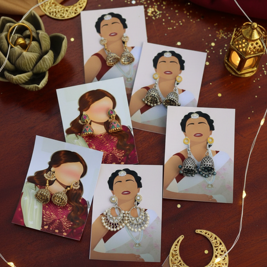 Earrings Eidi Cards Pack of 27 - Eid Gift Presentation Cards Click to buy