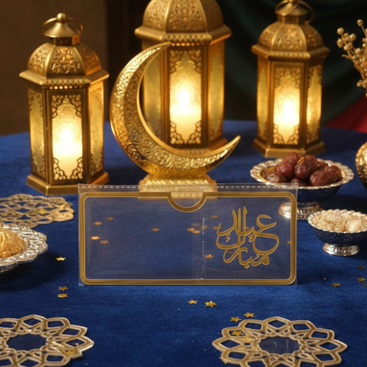Acrylic Transparent EID Mubarak Eidi Envelope - Premium Gift Holder Click to buy