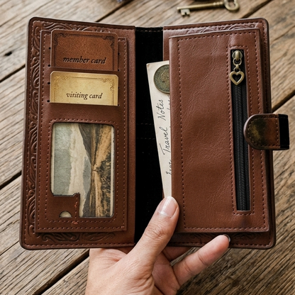 Gucci Style Long Wallet - Off White & Brown Designer Luxury Wallet Click to buy