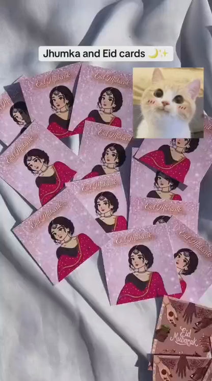 Earrings Eidi Cards Pack of 27 - Eid Gift Presentation Cards